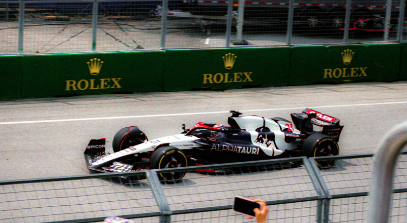 A photograph of Dutch disappointment, Nick de Vries, during the qualifying round of the 2023 Canadian Grand Prix in Montreal at the Circuit Jacques Villeneuve. Taken with a Canon F1New film camera using Kodak Ektar 100 Professional film.